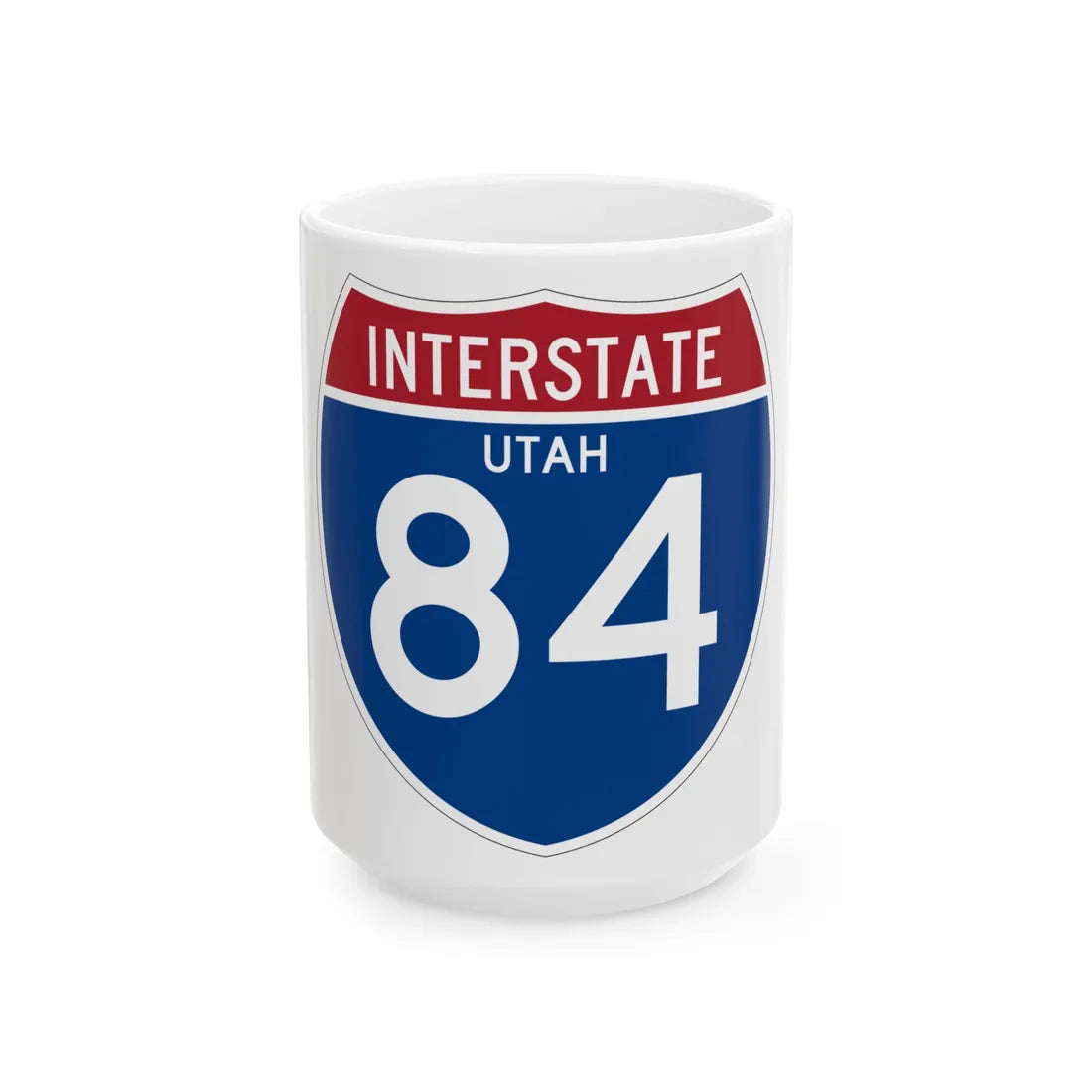 I-84 UT (Utah) (Road Sign) White Coffee Mug 15oz - Go Mug Yourself