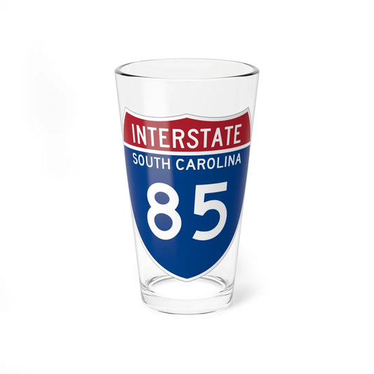 I-85 SC Metric (South Carolina) (Road Sign) Pint Glass 16oz 16oz - Go Mug Yourself