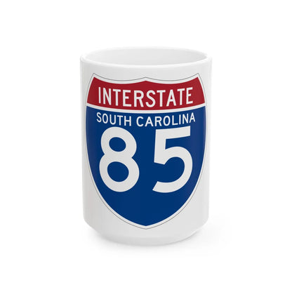 I-85 SC (South Carolina) (Road Sign) White Coffee Mug 15oz - Go Mug Yourself