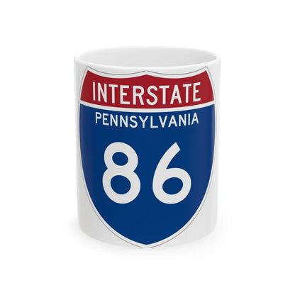 I-86 PA Metric (Pennsylvania) (Road Sign) White Coffee Mug 11oz - Go Mug Yourself