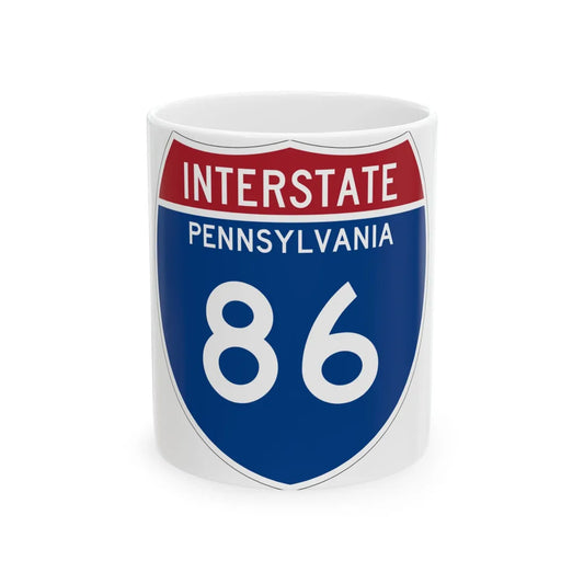 I-86 PA Metric (Pennsylvania) (Road Sign) White Coffee Mug 11oz - Go Mug Yourself