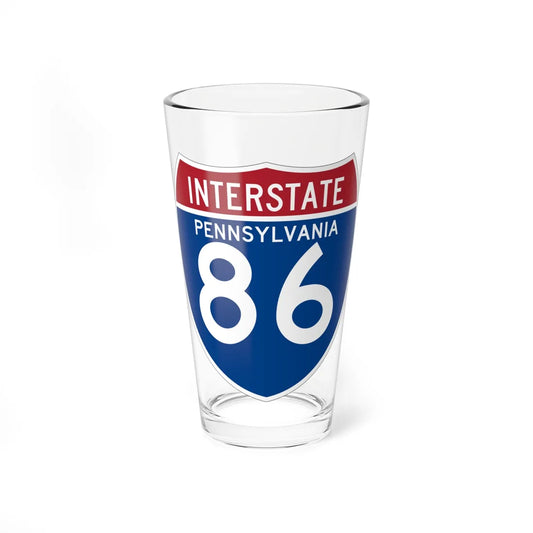 I-86 PA (Pennsylvania) (Road Sign) Pint Glass 16oz 16oz - Go Mug Yourself