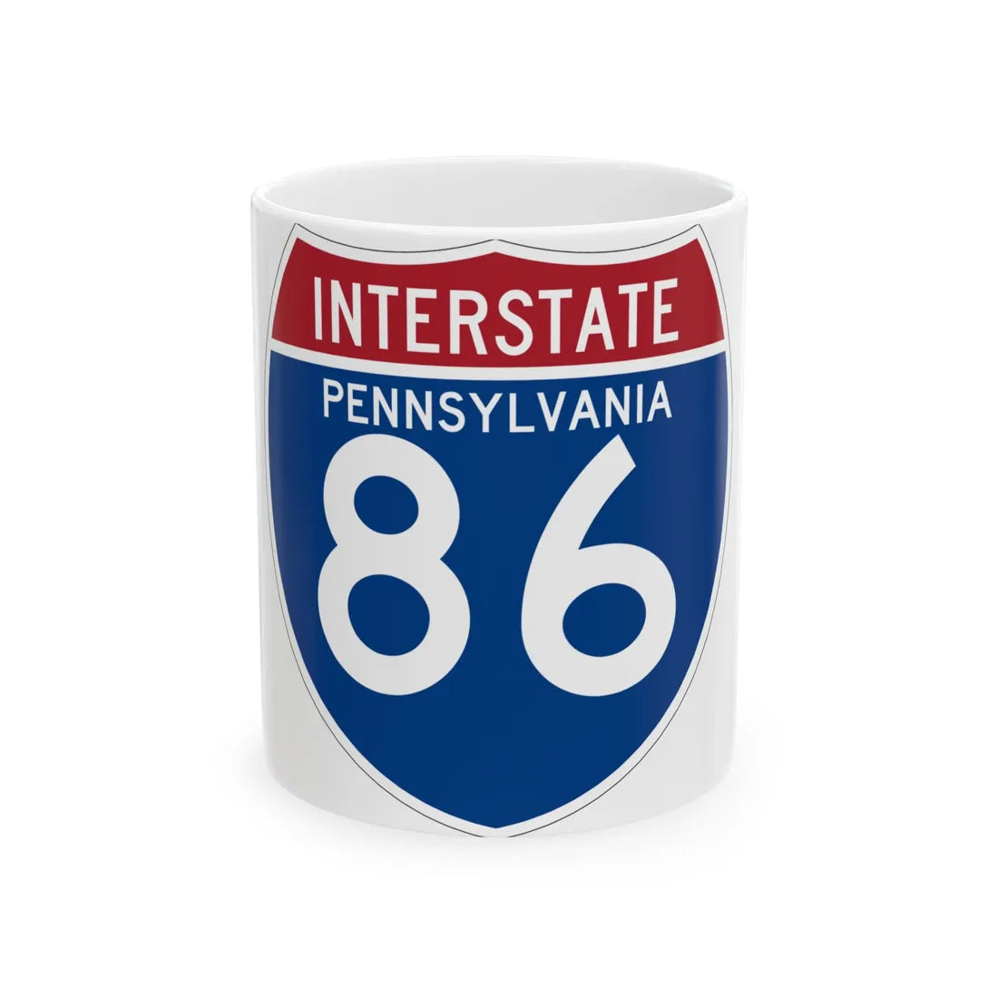 I-86 PA (Pennsylvania) (Road Sign) White Coffee Mug 11oz - Go Mug Yourself