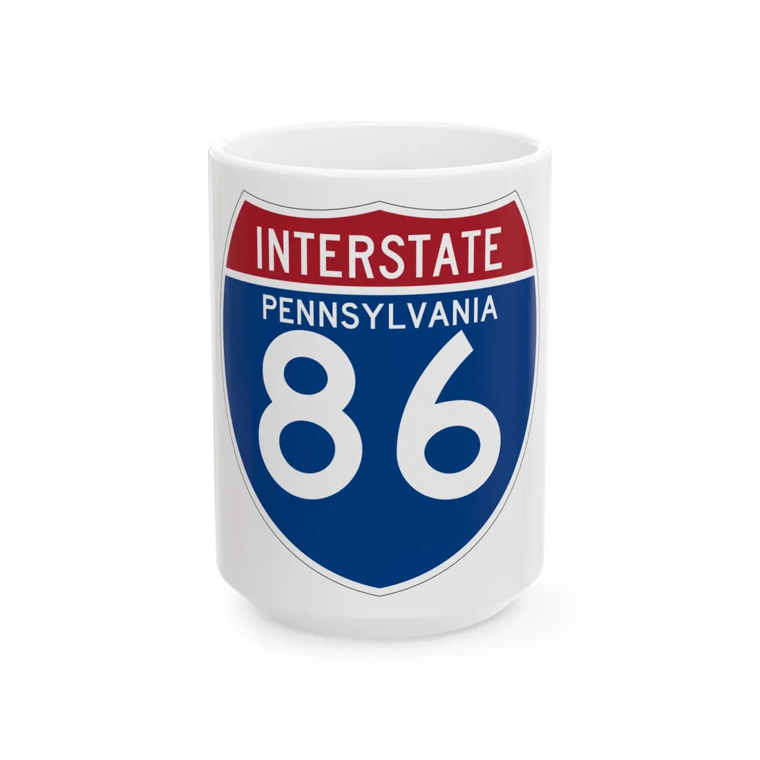 I-86 PA (Pennsylvania) (Road Sign) White Coffee Mug 15oz - Go Mug Yourself