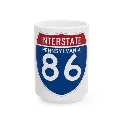 I-86 PA (Pennsylvania) (Road Sign) White Coffee Mug 15oz - Go Mug Yourself