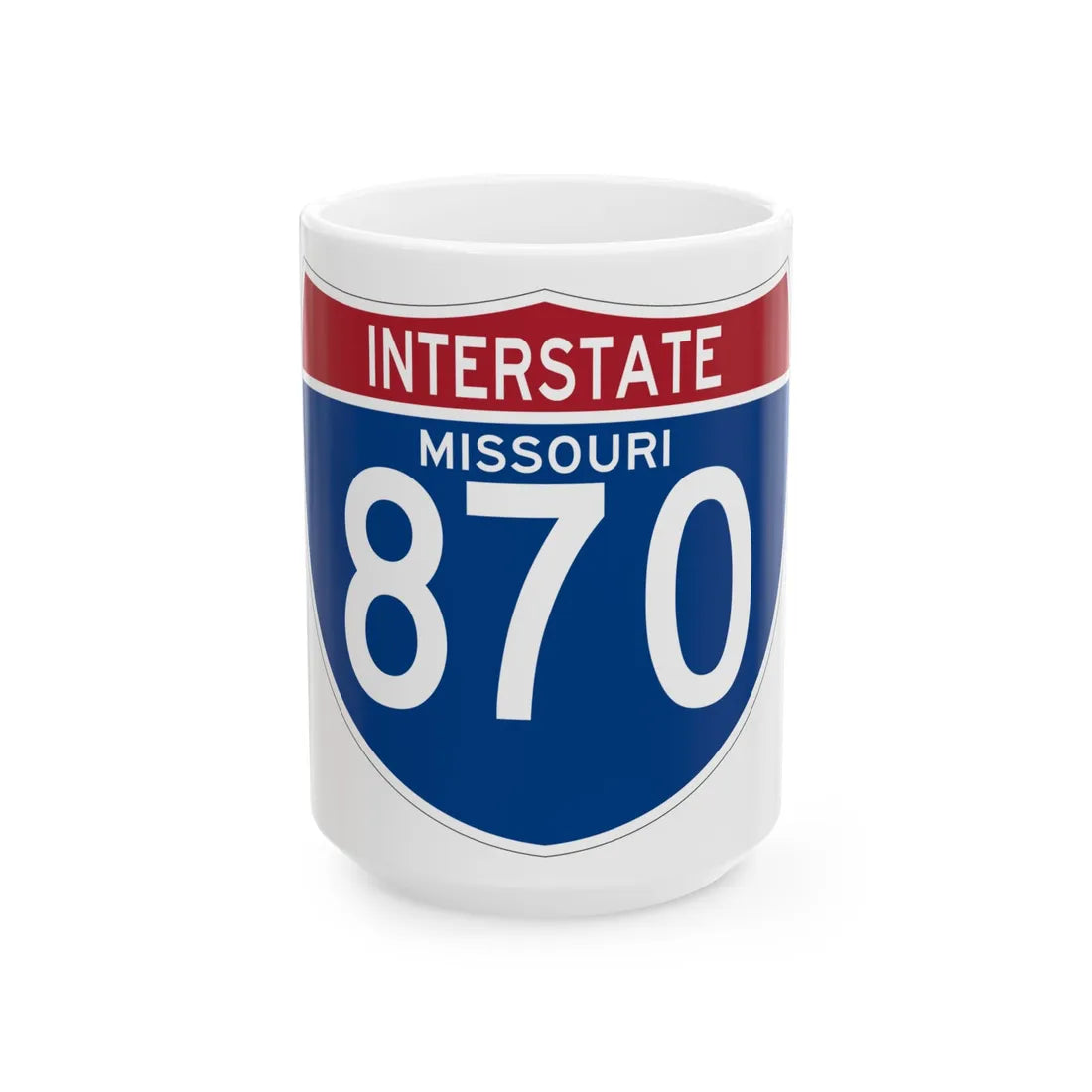 I-870 MO (Missouri) (Road Sign) White Coffee Mug 15oz - Go Mug Yourself