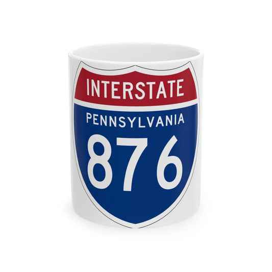 I-876 PA 1957 (Pennsylvania) (Road Sign) White Coffee Mug 11oz - Go Mug Yourself
