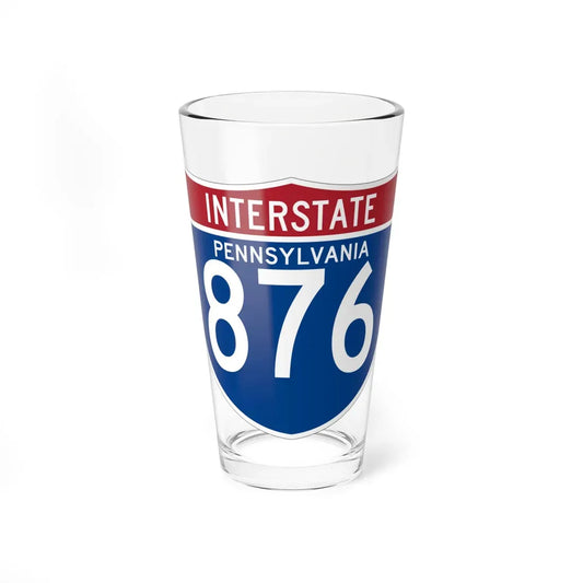 I-876 PA (Pennsylvania) (Road Sign) Pint Glass 16oz 16oz - Go Mug Yourself