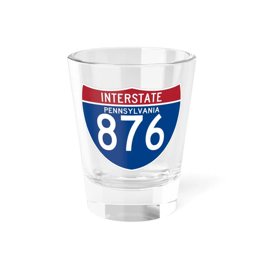 I-876 PA (Pennsylvania) (Road Sign) Shot Glass 1.5oz 1.5oz - Go Mug Yourself