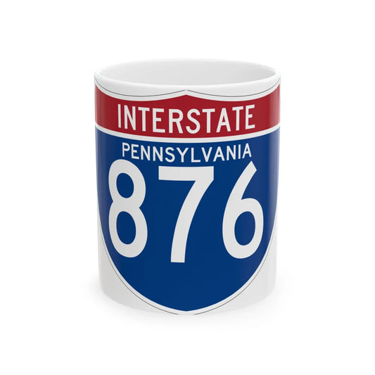 I-876 PA (Pennsylvania) (Road Sign) White Coffee Mug 11oz - Go Mug Yourself