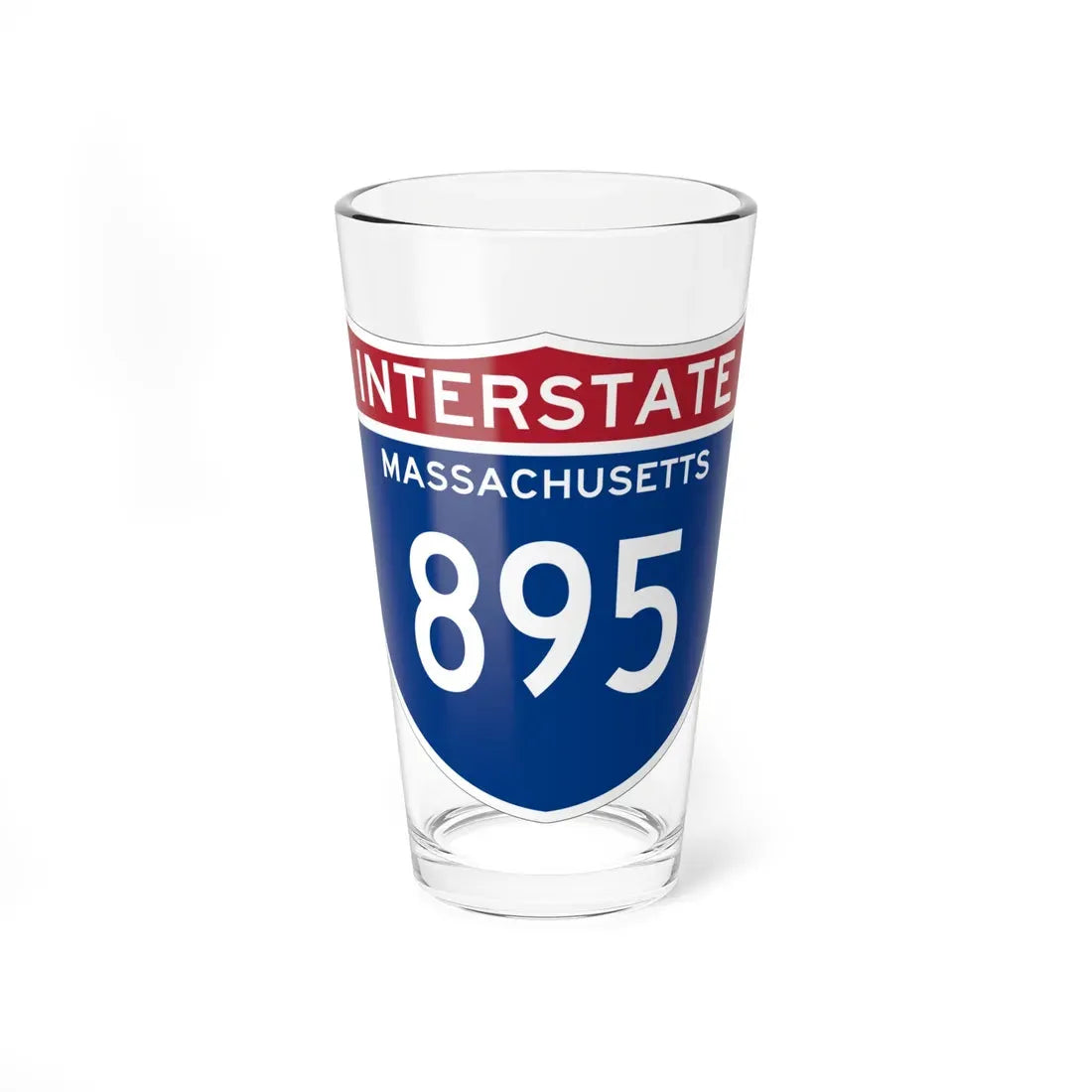 I-895 MA (Massachusetts) (Road Sign) Pint Glass 16oz 16oz - Go Mug Yourself