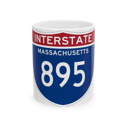 I-895 MA (Massachusetts) (Road Sign) White Coffee Mug 11oz - Go Mug Yourself