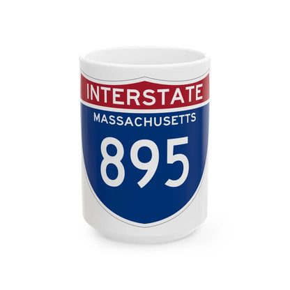 I-895 MA (Massachusetts) (Road Sign) White Coffee Mug 15oz - Go Mug Yourself