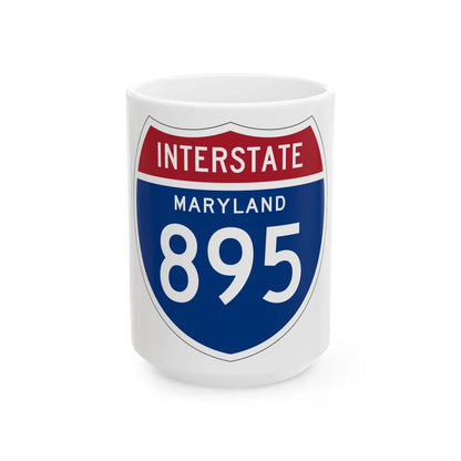 I-895 MD 1957 (Maryland) (Road Sign) White Coffee Mug 15oz - Go Mug Yourself