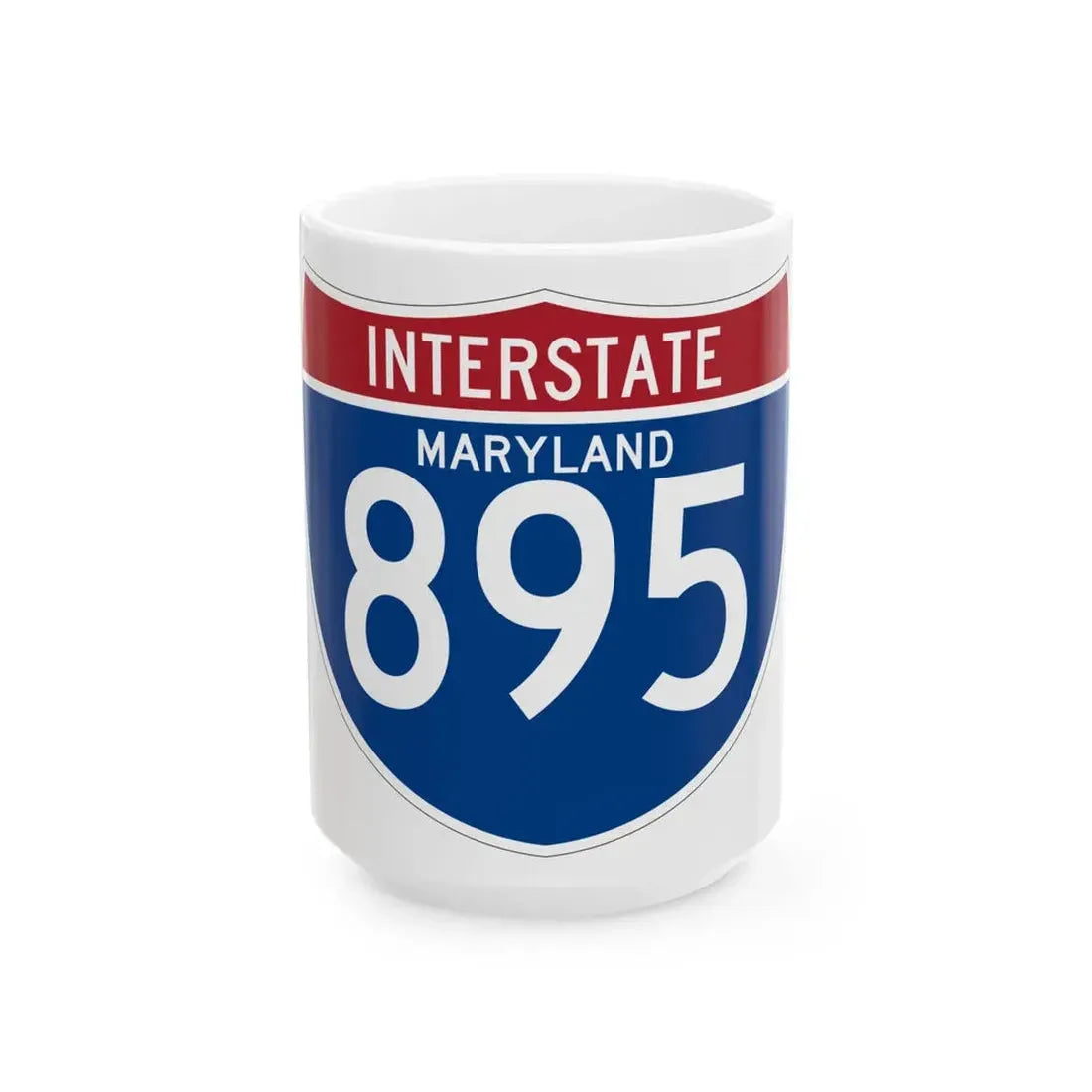 I-895 MD (Maryland) (Road Sign) White Coffee Mug 15oz - Go Mug Yourself