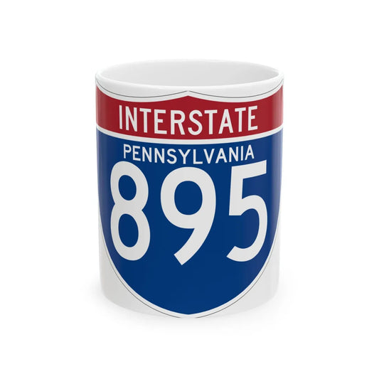 I-895 PA (Pennsylvania) (Road Sign) White Coffee Mug 11oz - Go Mug Yourself