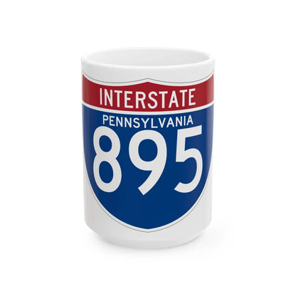 I-895 PA (Pennsylvania) (Road Sign) White Coffee Mug 15oz - Go Mug Yourself