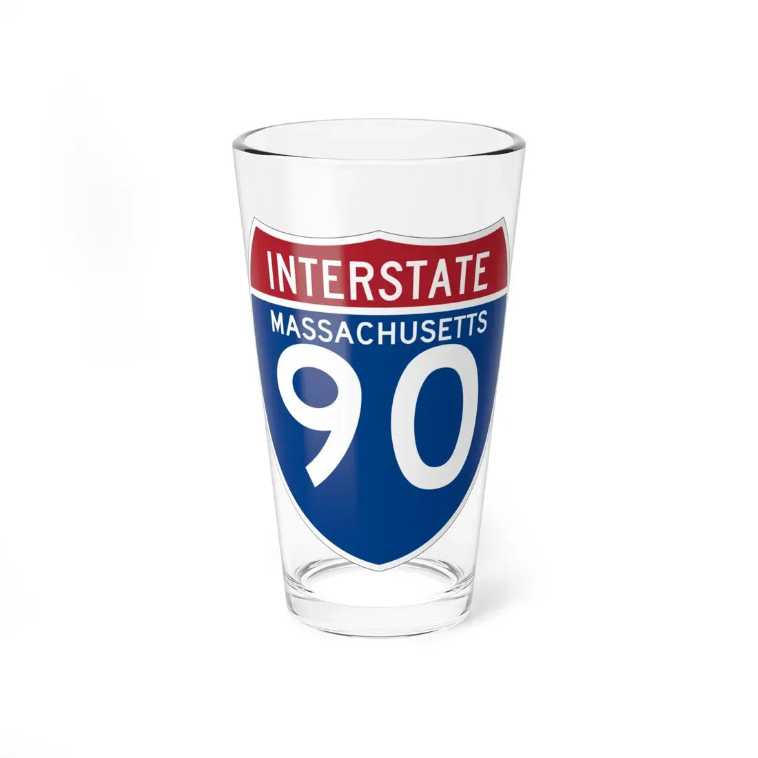 I-90 MA (Massachusetts) (Road Sign) Pint Glass 16oz 16oz - Go Mug Yourself