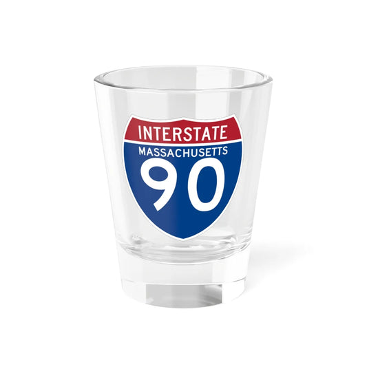 I-90 MA (Massachusetts) (Road Sign) Shot Glass 1.5oz 1.5oz - Go Mug Yourself