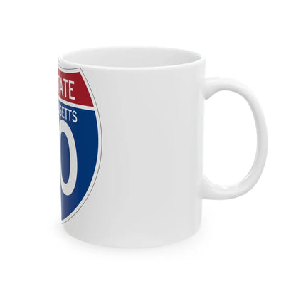 I-90 MA (Massachusetts) (Road Sign) White Coffee Mug - Go Mug Yourself