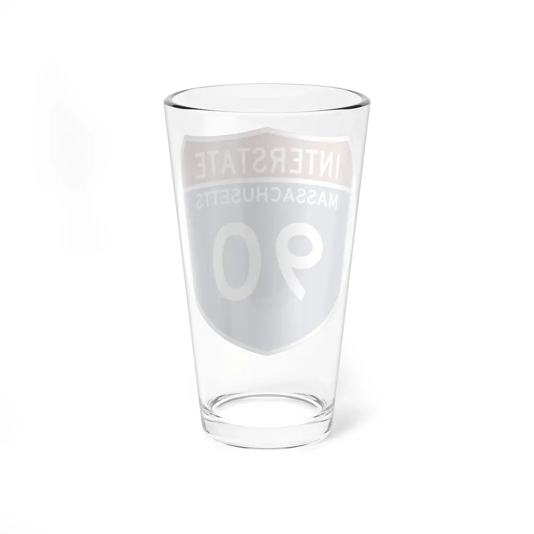 I-90 MA Metric (Massachusetts) (Road Sign) Pint Glass 16oz - Go Mug Yourself