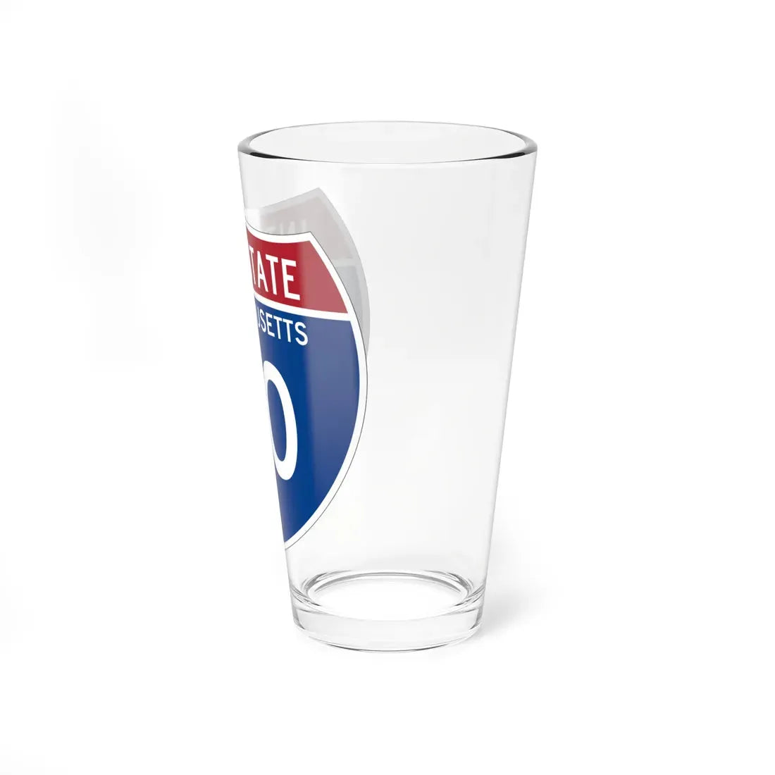 I-90 MA Metric (Massachusetts) (Road Sign) Pint Glass 16oz - Go Mug Yourself