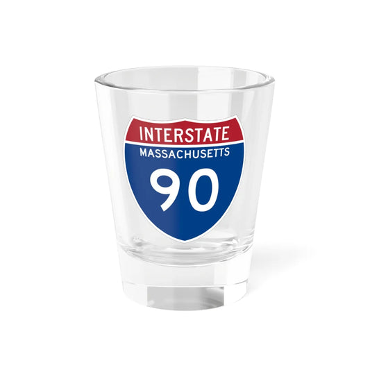 I-90 MA Metric (Massachusetts) (Road Sign) Shot Glass 1.5oz 1.5oz - Go Mug Yourself