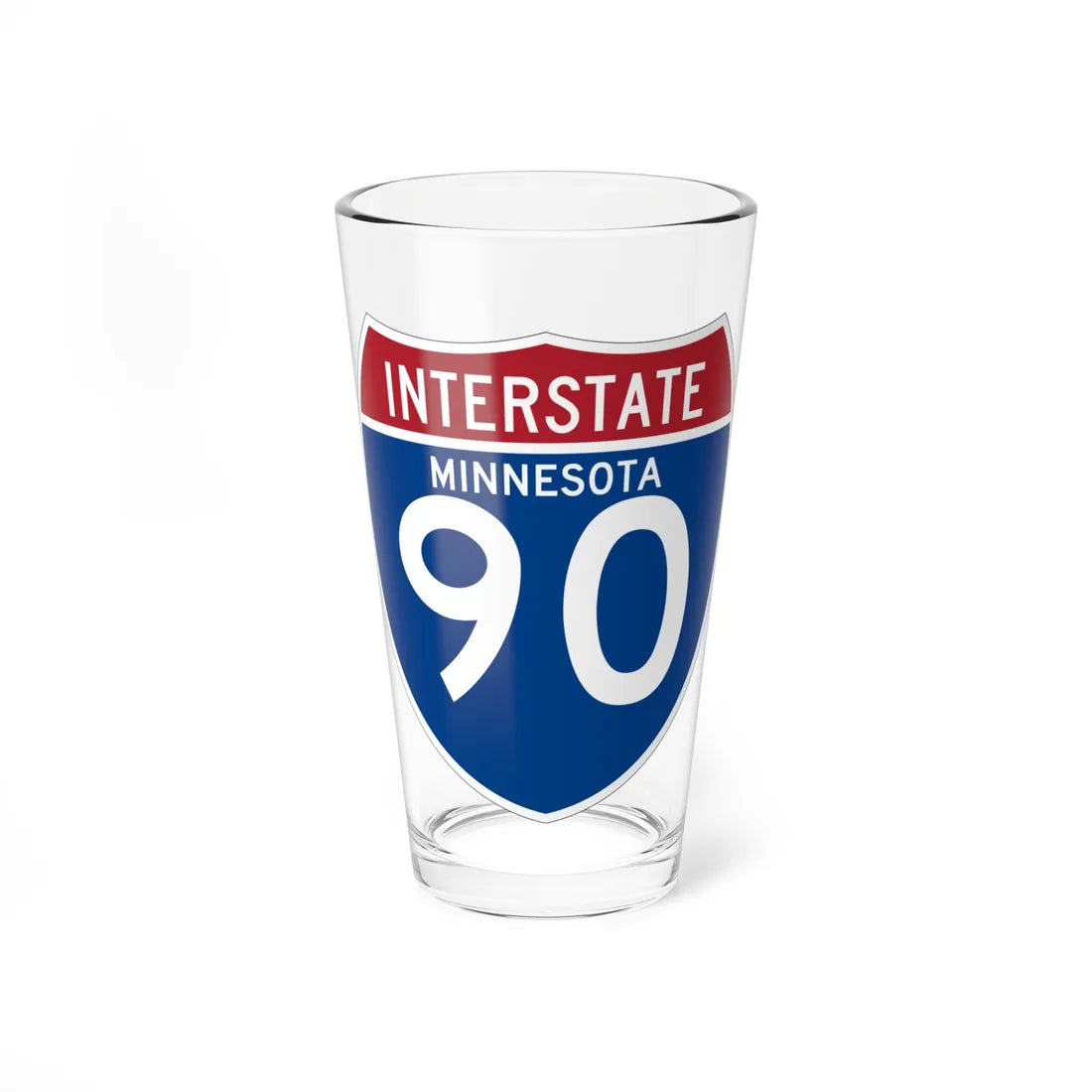 I-90 MN (Minnesota) (Road Sign) Pint Glss 16oz 16oz - Go Mug Yourself