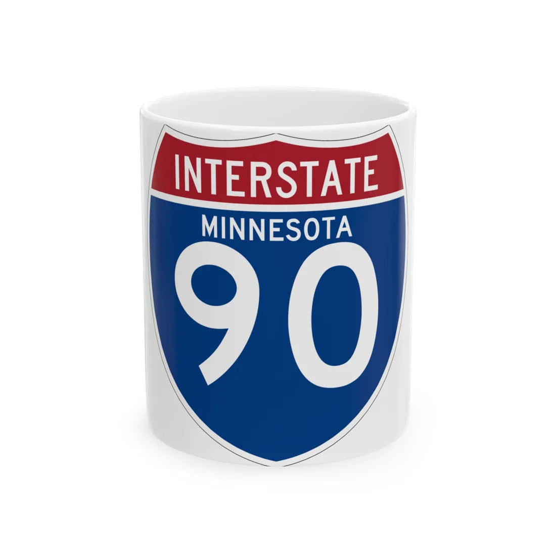 I-90 MN (Minnesota) (Road Sign) White Coffee Mug 11oz - Go Mug Yourself