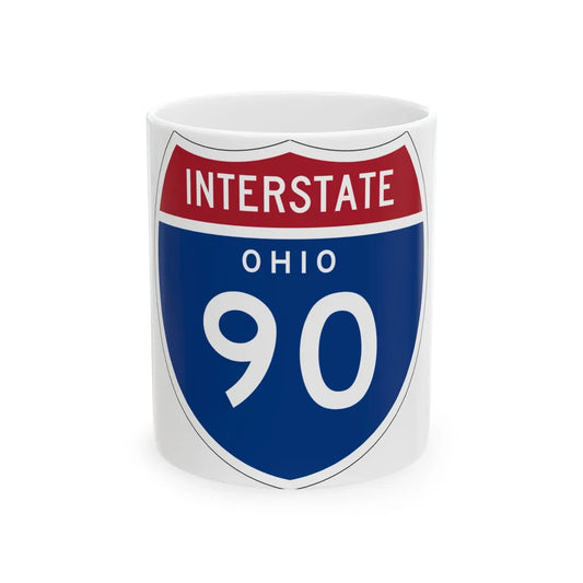 I-90 OH 1957 (Ohio) (Road Sign) White Coffee Mug 11oz - Go Mug Yourself