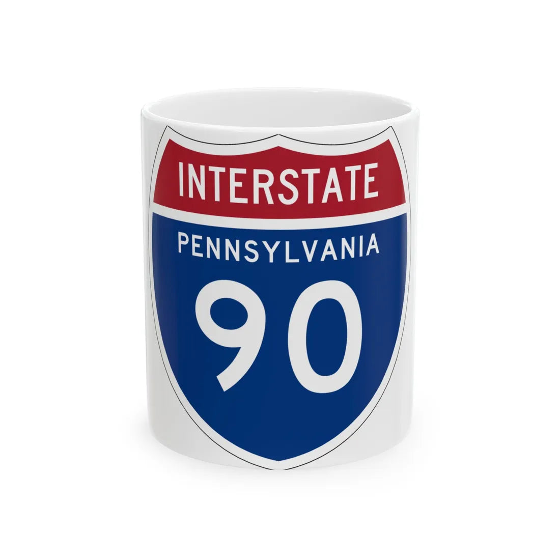 I-90 PA 1957 (Pennsylvania) (Road Sign) White Coffee Mug 11oz - Go Mug Yourself