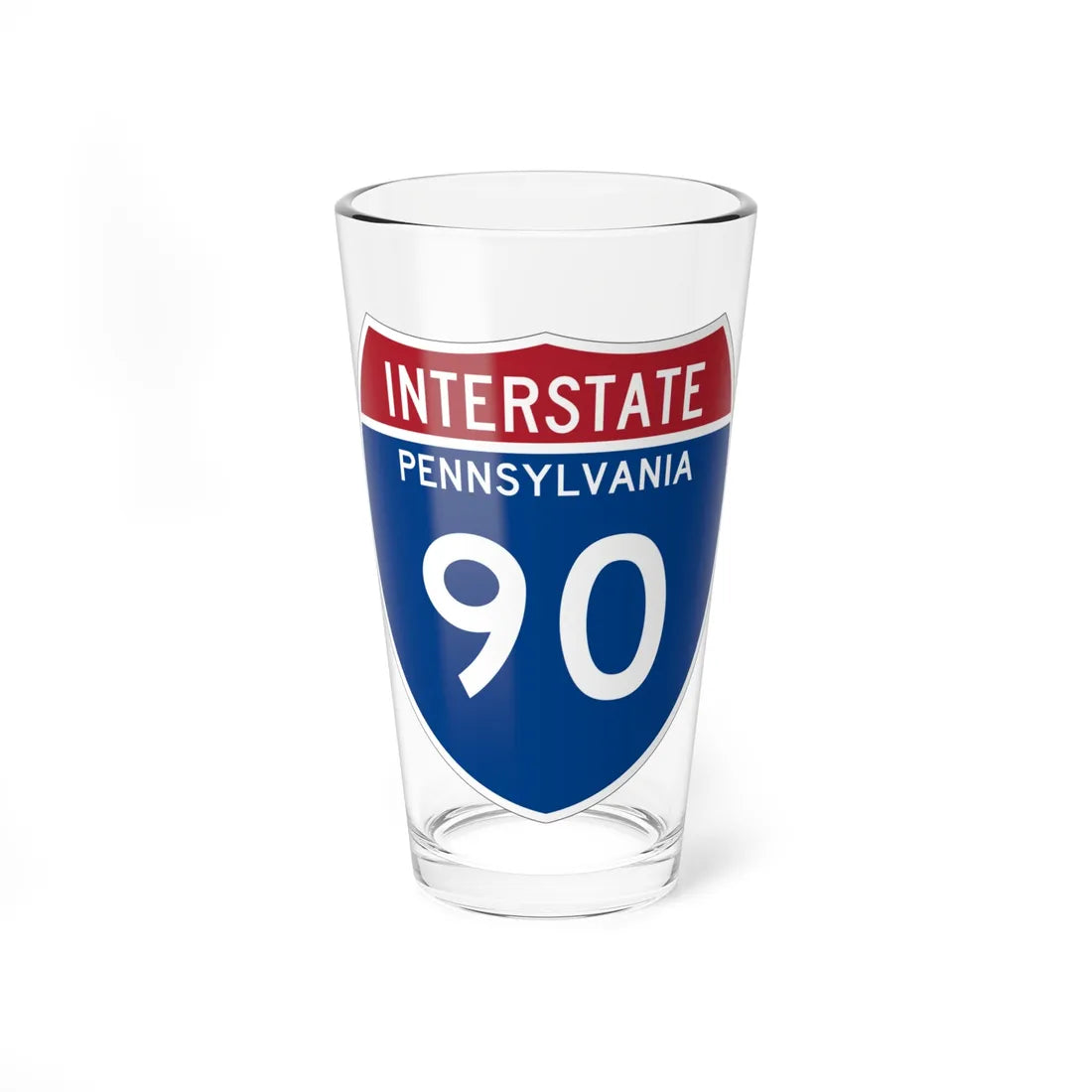 I-90 PA Metric (Pennsylvania) (Road Sign) Pint Glss 16oz 16oz - Go Mug Yourself