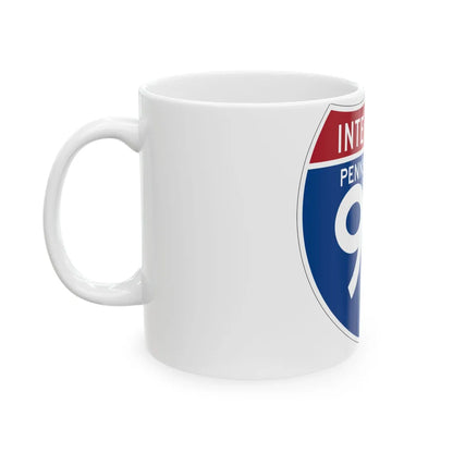 I-90 PA (Pennsylvania) (Road Sign) White Coffee Mug - Go Mug Yourself