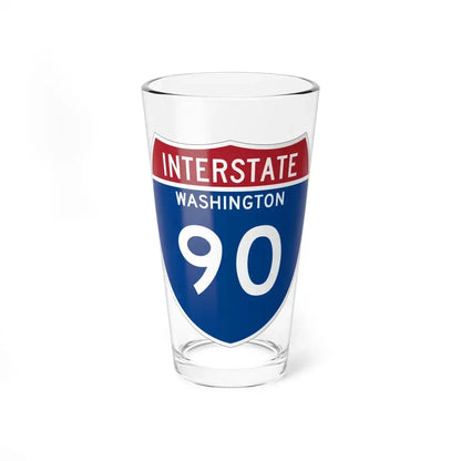 I-90 WA Metric (Washington) (Road Sign) Pint Glass 16oz 16oz - Go Mug Yourself