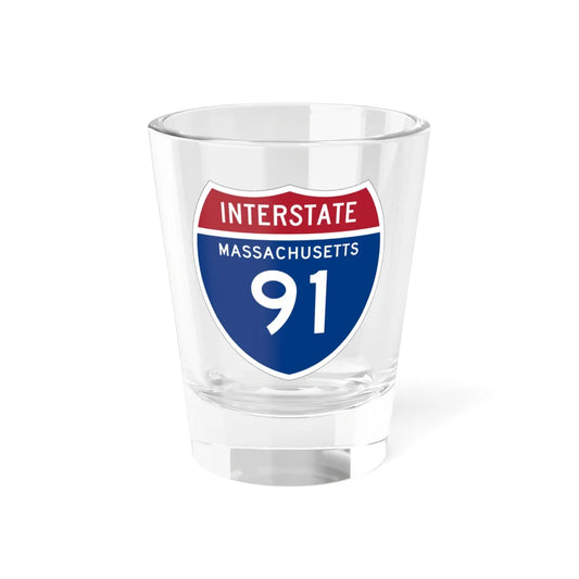 I-91 MA 1957 (Massachusetts) (Road Sign) Shot Glass 1.5oz 1.5oz - Go Mug Yourself