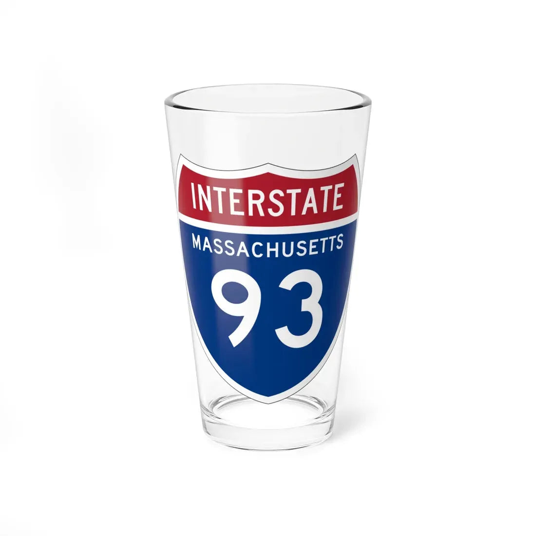 I-93 MA 1957 (Massachusetts) (Road Sign) Pint Glass 16oz 16oz - Go Mug Yourself