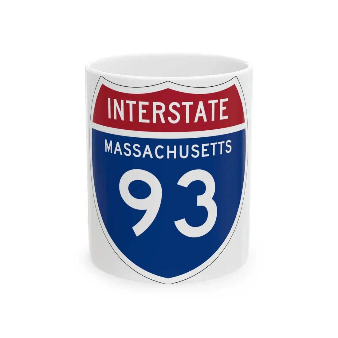 I-93 MA 1957 (Massachusetts) (Road Sign) White Coffee Mug 11oz - Go Mug Yourself
