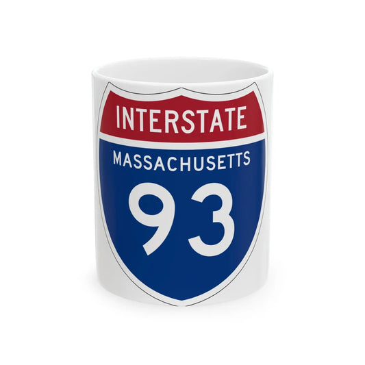 I-93 MA 1957 (Massachusetts) (Road Sign) White Coffee Mug 11oz - Go Mug Yourself