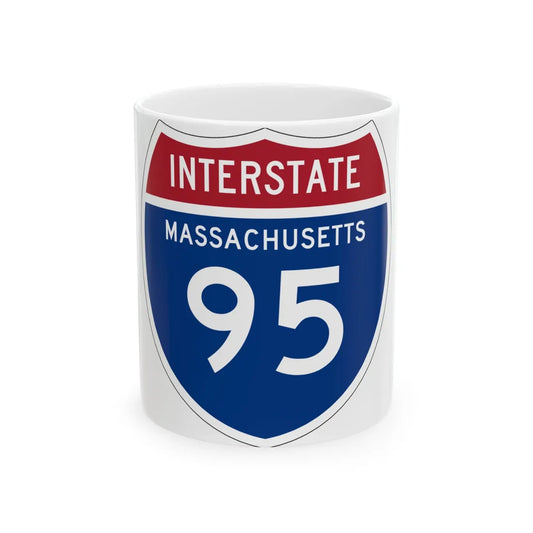 I-95 MA 1957 (Massachusetts) (Road Sign) White Coffee Mug 11oz - Go Mug Yourself