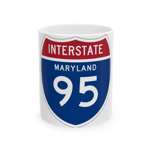 I-95 MD 1957 (Maryland) (Road Sign) White Coffee Mug 11oz - Go Mug Yourself