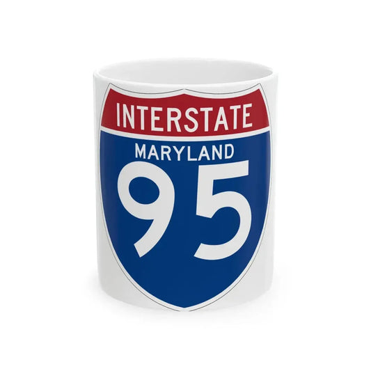 I-95 MD (Maryland) (Road Sign) White Coffee Mug 11oz - Go Mug Yourself