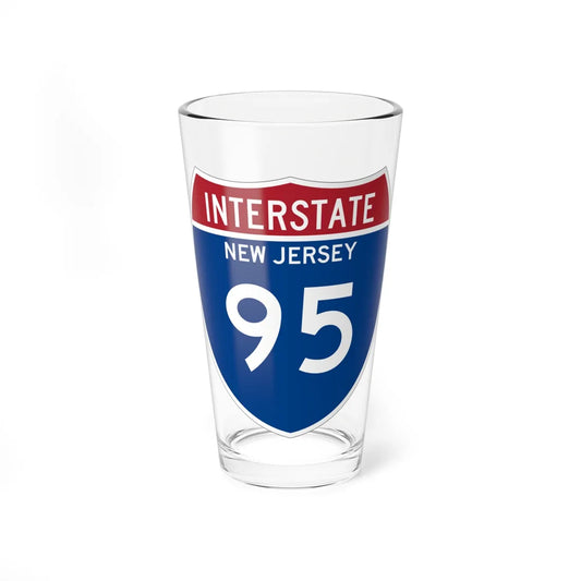 I-95 NJ Metric (New Jersey) (Road Sign) Pint Glass 16oz 16oz - Go Mug Yourself