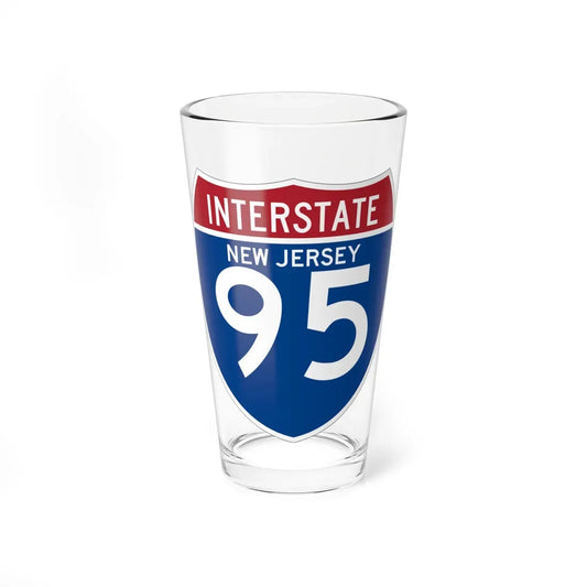 I-95 NJ (New Jersey) (Road Sign) Pint Glass 16oz 16oz - Go Mug Yourself