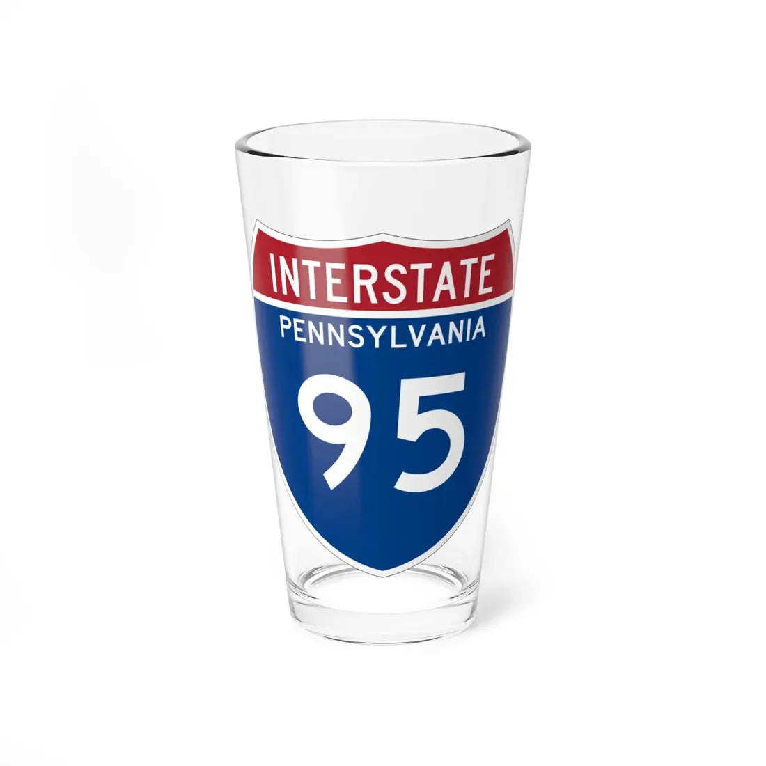I-95 PA Metric (Pennsylvania) (Road Sign) Pint Glass 16oz 16oz - Go Mug Yourself