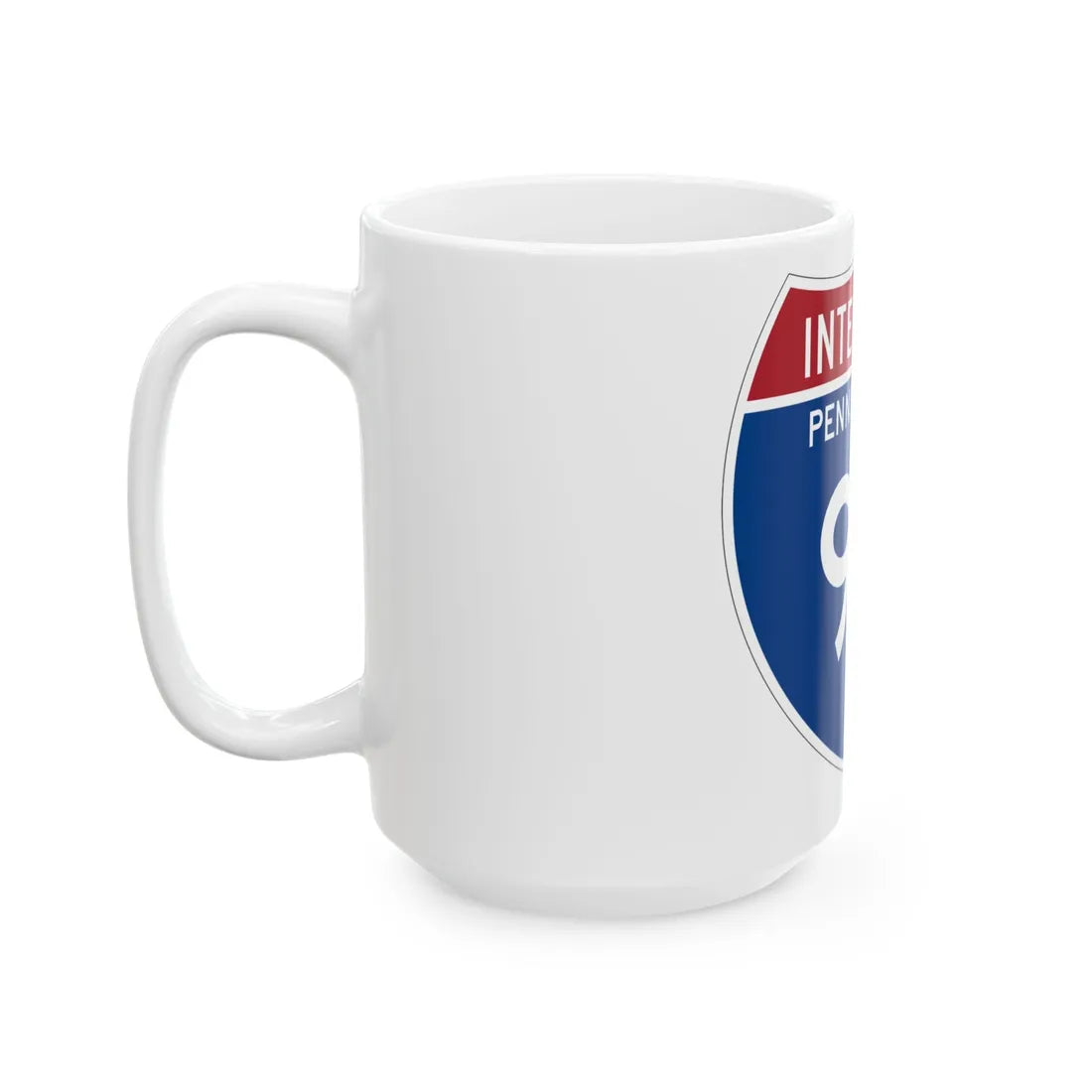 I-95 PA Metric (Pennsylvania) (Road Sign) White Coffee Mug - Go Mug Yourself