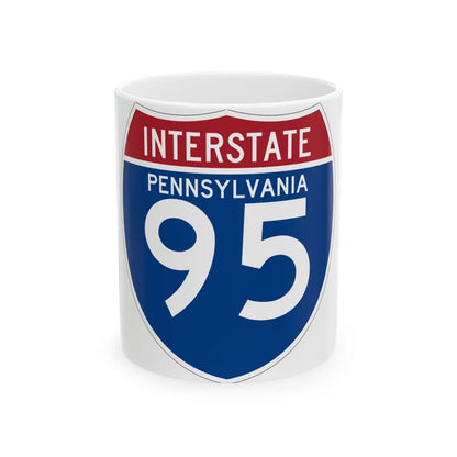 I-95 PA (Pennsylvania) (Road Sign) White Coffee Mug 11oz - Go Mug Yourself