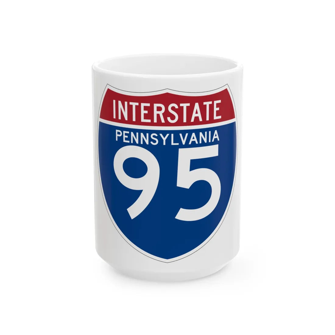 I-95 PA (Pennsylvania) (Road Sign) White Coffee Mug 15oz - Go Mug Yourself