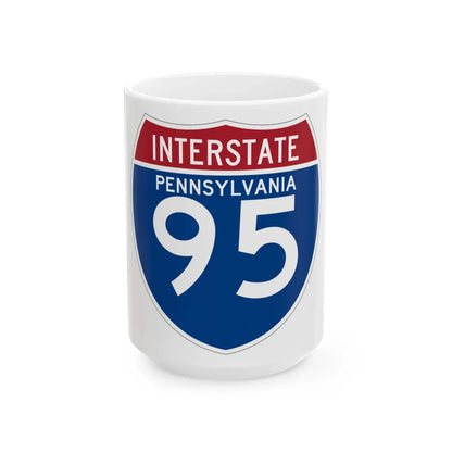I-95 PA (Pennsylvania) (Road Sign) White Coffee Mug 15oz - Go Mug Yourself