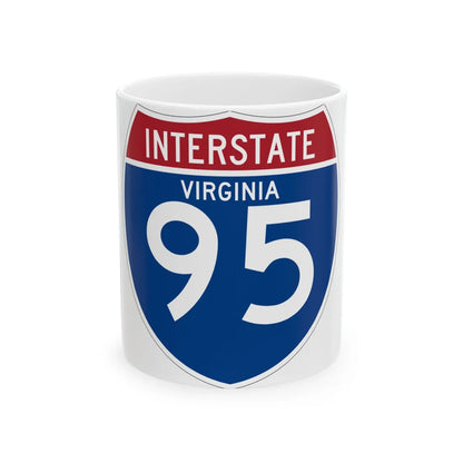 I-95 VA (Virginia) (Road Sign) White Coffee Mug 11oz - Go Mug Yourself