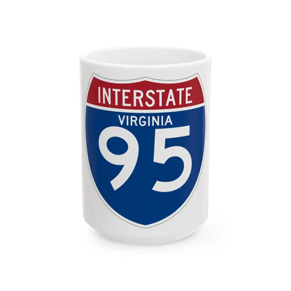 I-95 VA (Virginia) (Road Sign) White Coffee Mug 15oz - Go Mug Yourself